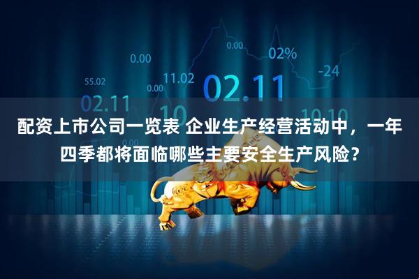 配资上市公司一览表 企业生产经营活动中，一年四季都将面临哪些主要安全生产风险？